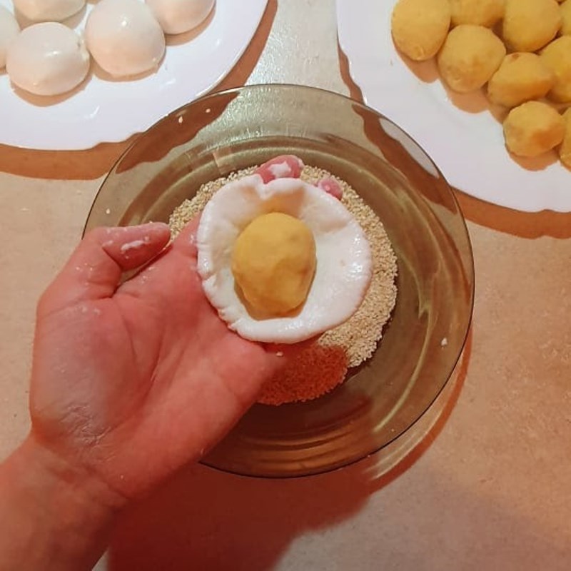 Bước 3 Tạo hình bánh Bánh cam lúc lắc nhân đậu xanh nước cốt dừa