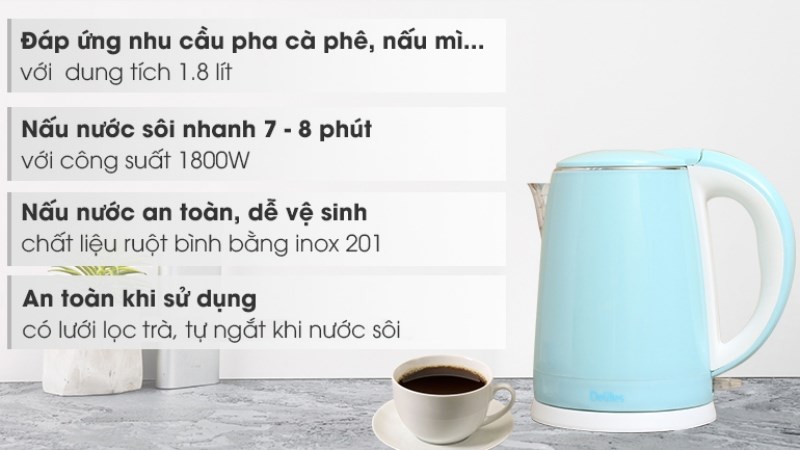 B&igrave;nh si&ecirc;u tốc Delites 1.8 l&iacute;t ST18DB01