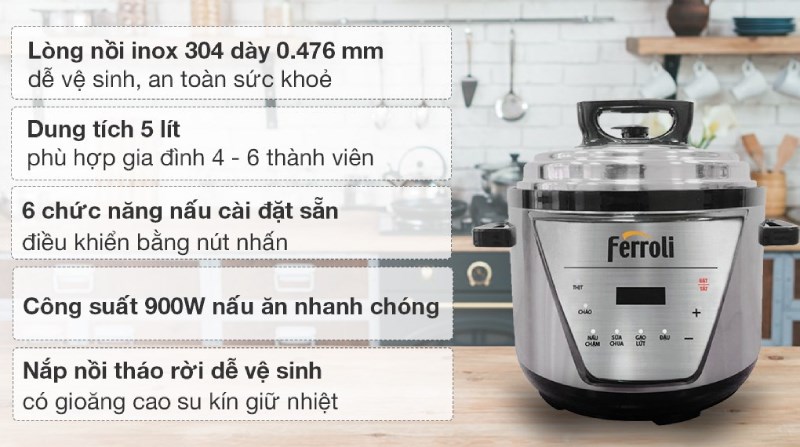 Nồi &aacute;p suất điện Ferolli FPC900-D
