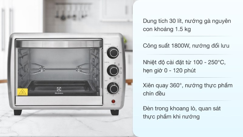 L&ograve; nướng Electrolux EOT30MXC 30 l&iacute;t