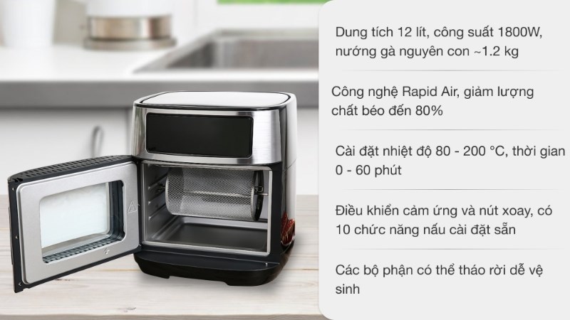 nồi chiên không dầu có kính