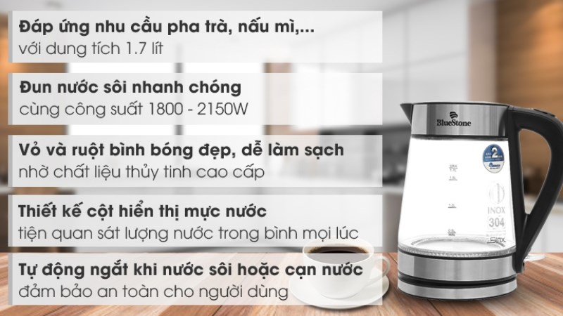 B&igrave;nh đun si&ecirc;u tốc Bluestone 1.7 l&iacute;t KTB-3426