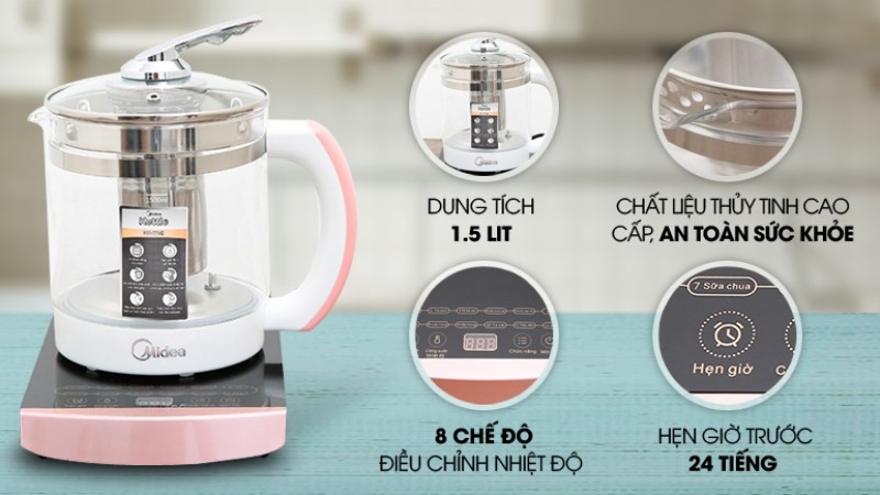 B&igrave;nh đun si&ecirc;u tốc Midea 1.5 l&iacute;t MK-17HC
