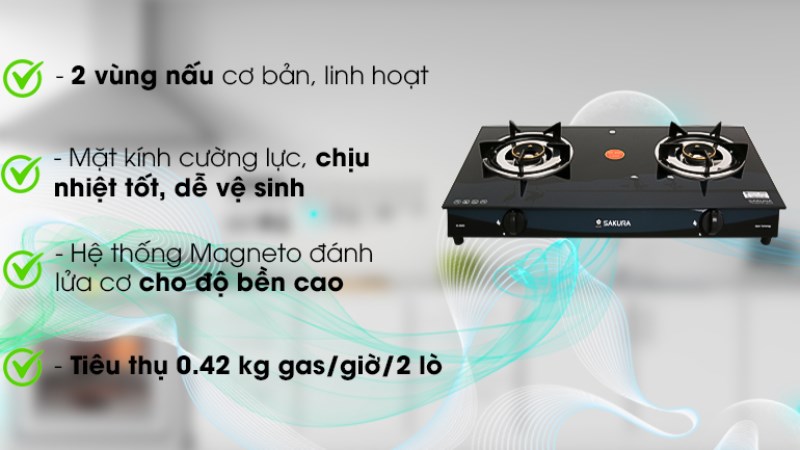 Bếp ga đ&ocirc;i Sakura SA-695SG