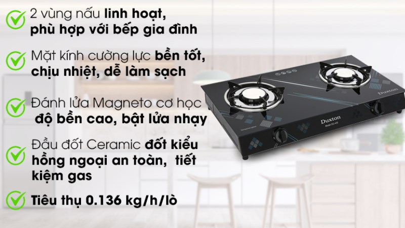 Bếp ga đ&ocirc;i Duxton DG-430