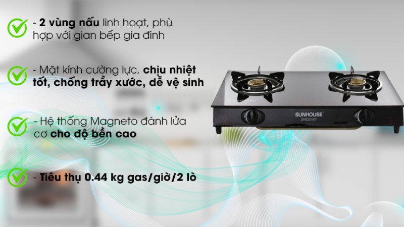 Bếp ga đ&ocirc;i Sunhouse SHB201MT