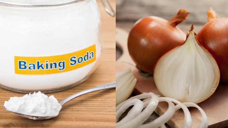 Soak onions in baking soda