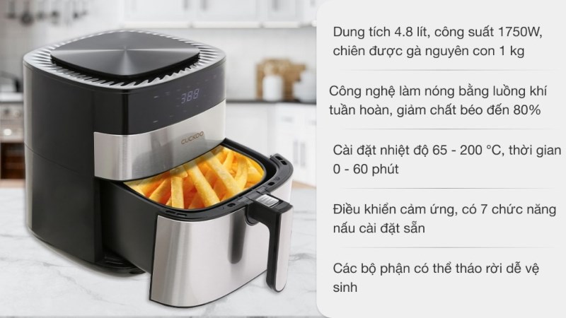 nồi chiên không dầu Cuckoo CAF-G0510T 4.8 lít