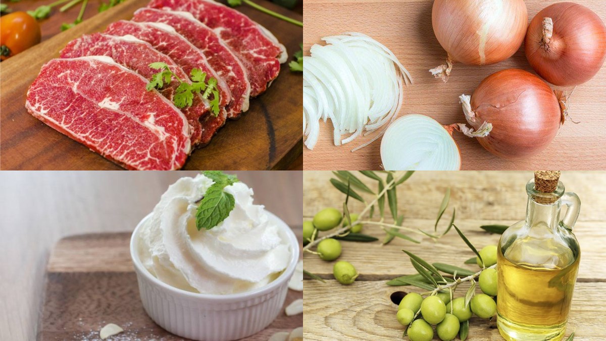 Nguyên liệu chính làm Steak trái tim sốt nấm