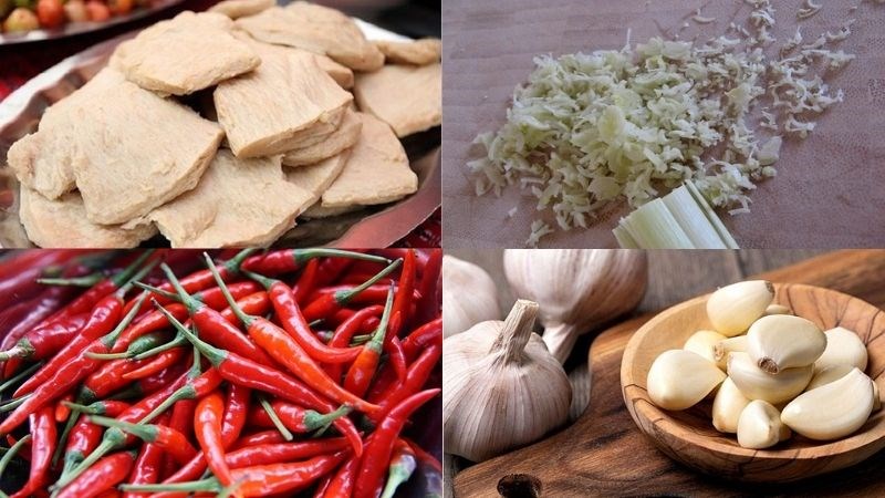 Nguyên liệu món ăn sườn non chay chiên sả ớt