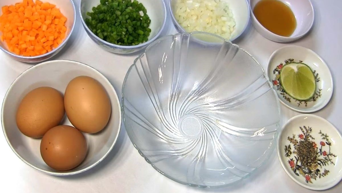 Nguyên liệu làm trứng cuộn rau củ