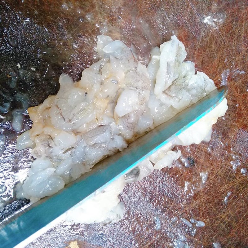 Bước 2 Sơ chế, ướp tôm và vo viên tôm Canh rong biển nấu tôm viên
