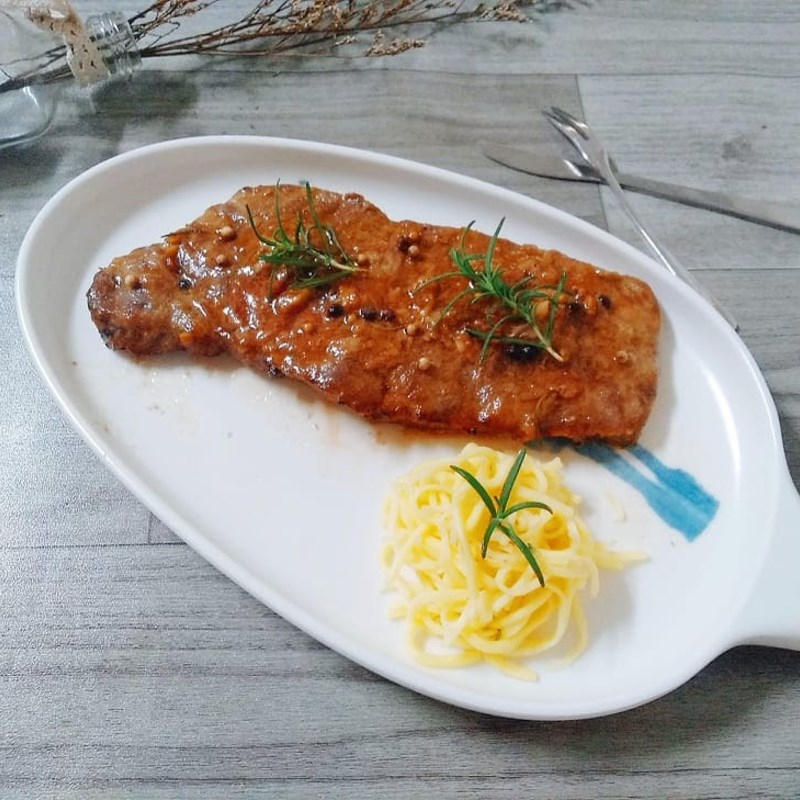 Bước 4 Thành phẩm Thịt bò nướng tiêu bằng nồi chiên không dầu