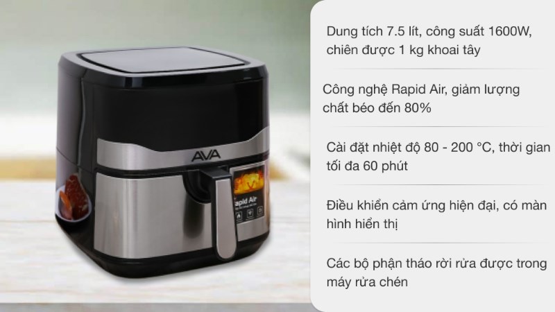 Nồi chiên không dầu Ava KDF-593D