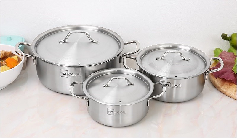 Bộ 3 nồi inox nắp inox
