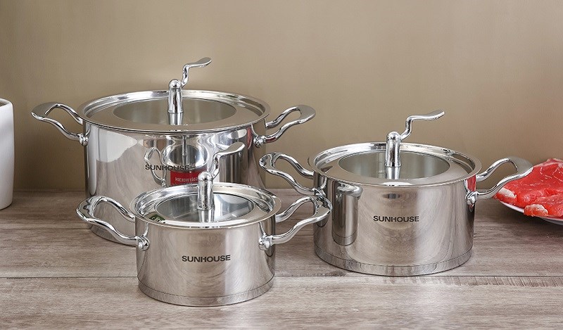 Bộ 3 nồi inox 5 đáy