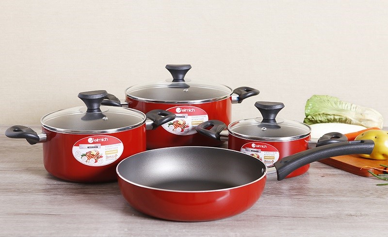 Bộ nồi chảo nh&ocirc;m 4 c&aacute;i