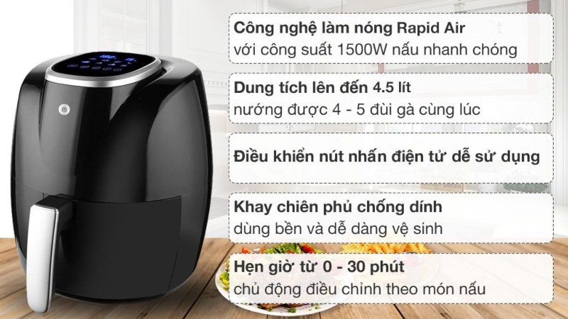 Nồi chi&ecirc;n kh&ocirc;ng dầu Mishio MK-269