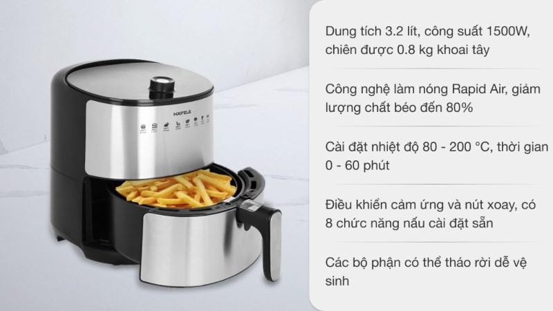 Nồi chi&ecirc;n kh&ocirc;ng dầu Hafele AF-68A (535.43.710)