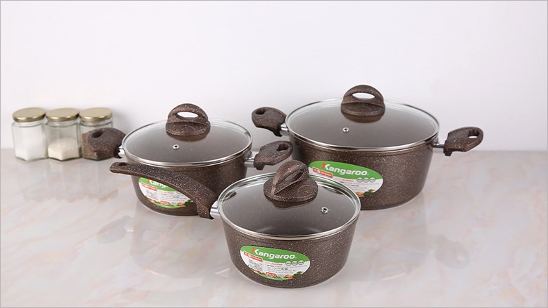 Bộ nồi qu&aacute;nh nh&ocirc;m Kangaroo KG992MX
