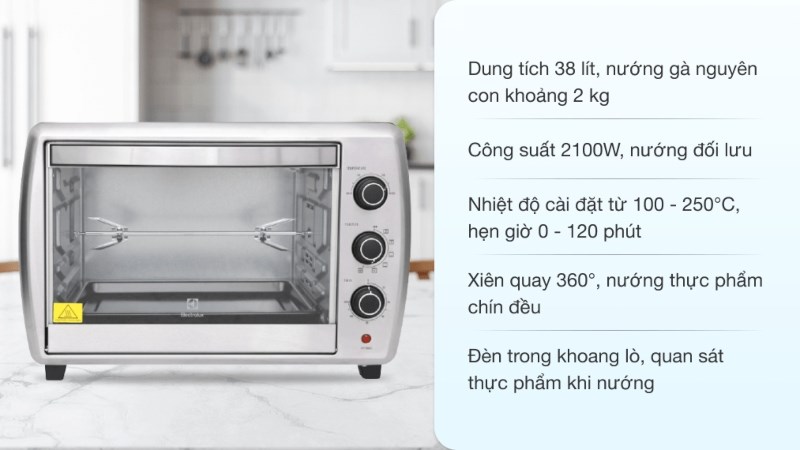 Lò nướng thùng Electrolux 38 lít EOT38MXC