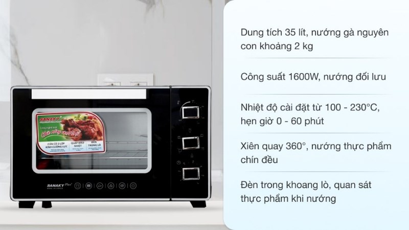 Lò nướng Sanaky VH3599S2D 35 lít