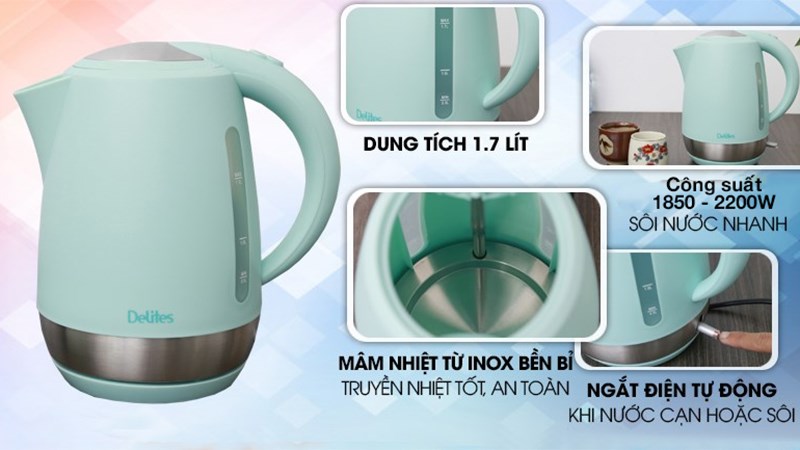B&igrave;nh đun si&ecirc;u tốc nhựa PP Delites ST17P03