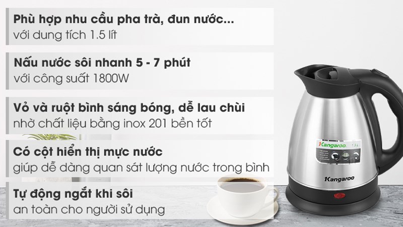 B&igrave;nh đun si&ecirc;u tốc Kangaroo KG15SK3