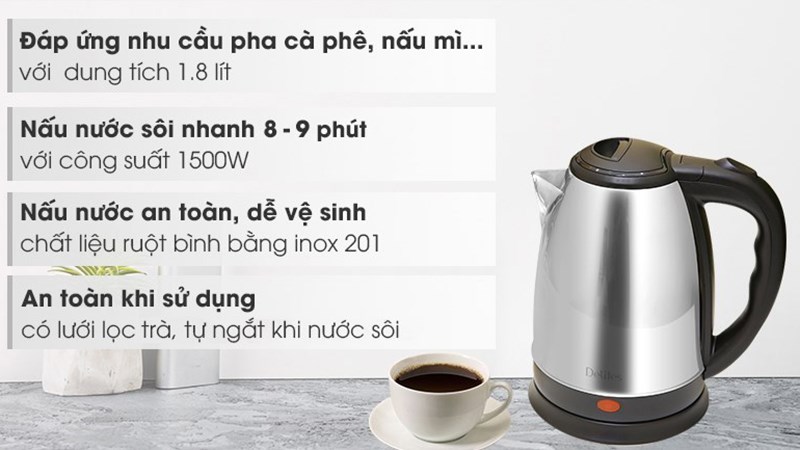 B&igrave;nh đun si&ecirc;u tốc inox 201 Delites ST18S05 