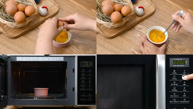 L&agrave;m trứng nướng bằng l&ograve; vi s&oacute;ng Panasonic NN-GT35HMYUE