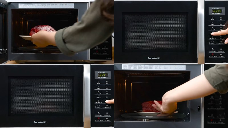 R&atilde; đ&ocirc;ng thịt bằng l&ograve; vi s&oacute;ng Panasonic NN-GT35HMYUE