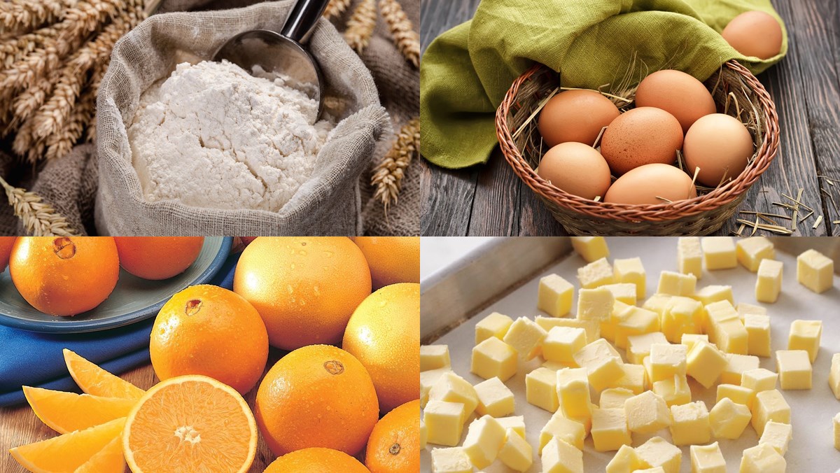 Nguyên liệu món ăn bánh chiffon cam