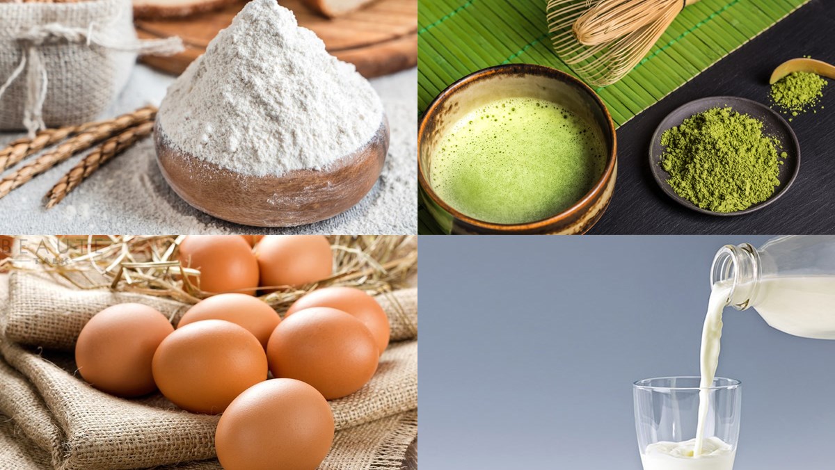 Nguyên liệu món ăn bánh cupcake trà xanh