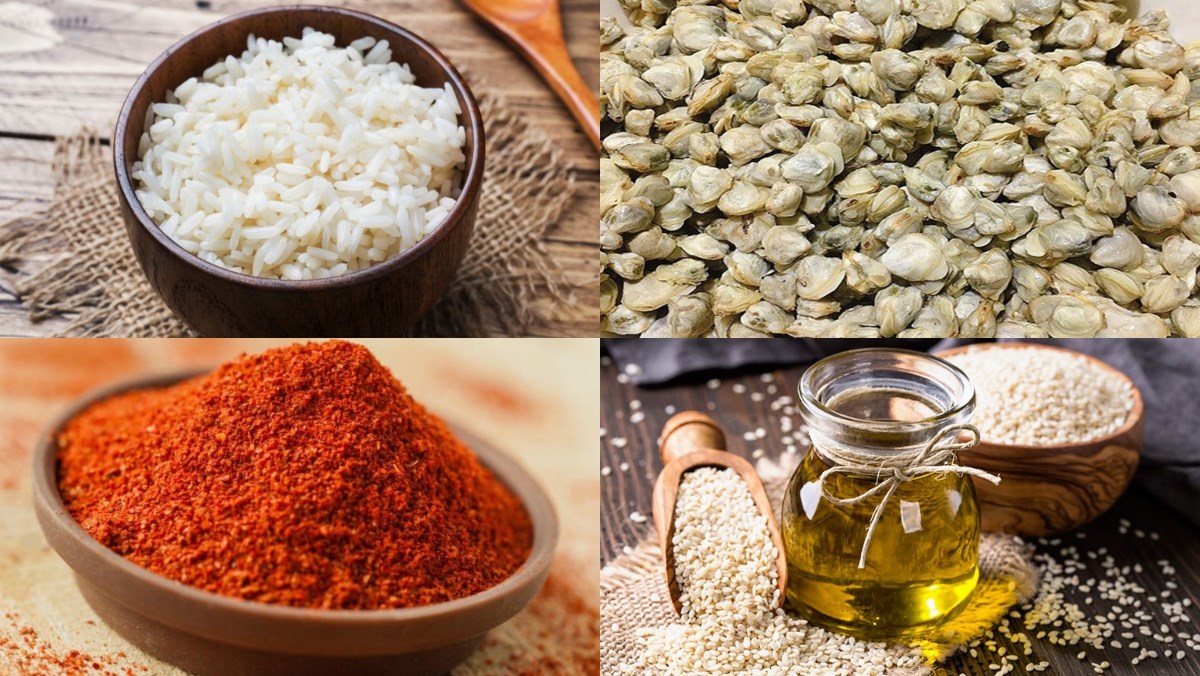 Nguyên liệu món ăn cơm chiên hến