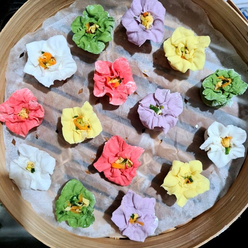 Bước 5 Hấp bánh Há cảo thủy tinh hình hoa pha lê