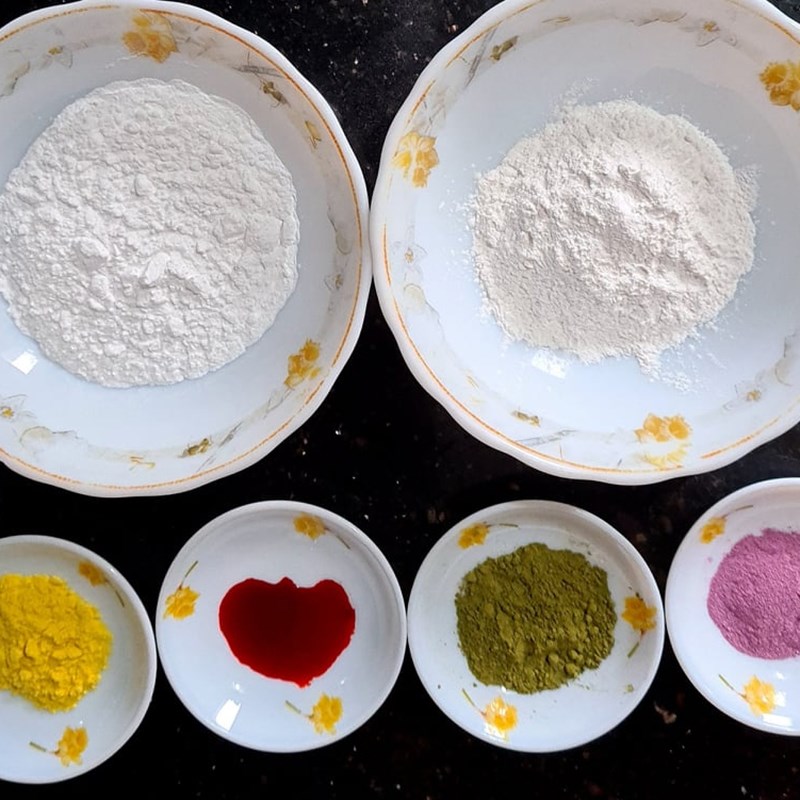 Bước 1 Làm bột bánh Há cảo thủy tinh hình hoa pha lê