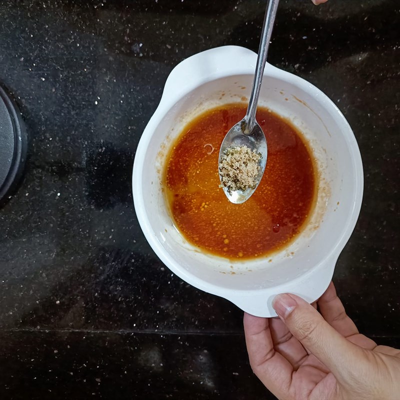 Bước 2 Làm nước sốt Snack đậu gà	