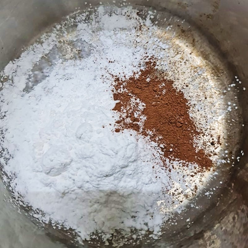 Bước 1 Trộn bột vào milo Trân châu milo bằng bột năng