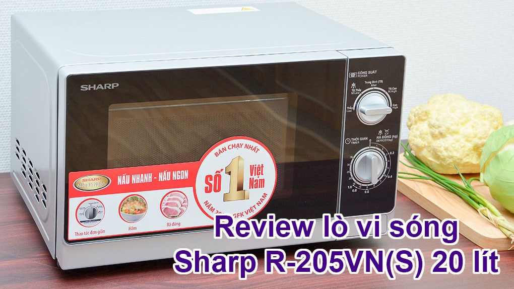 Review lò vi sóng Sharp R-205VN(S) 20 lít