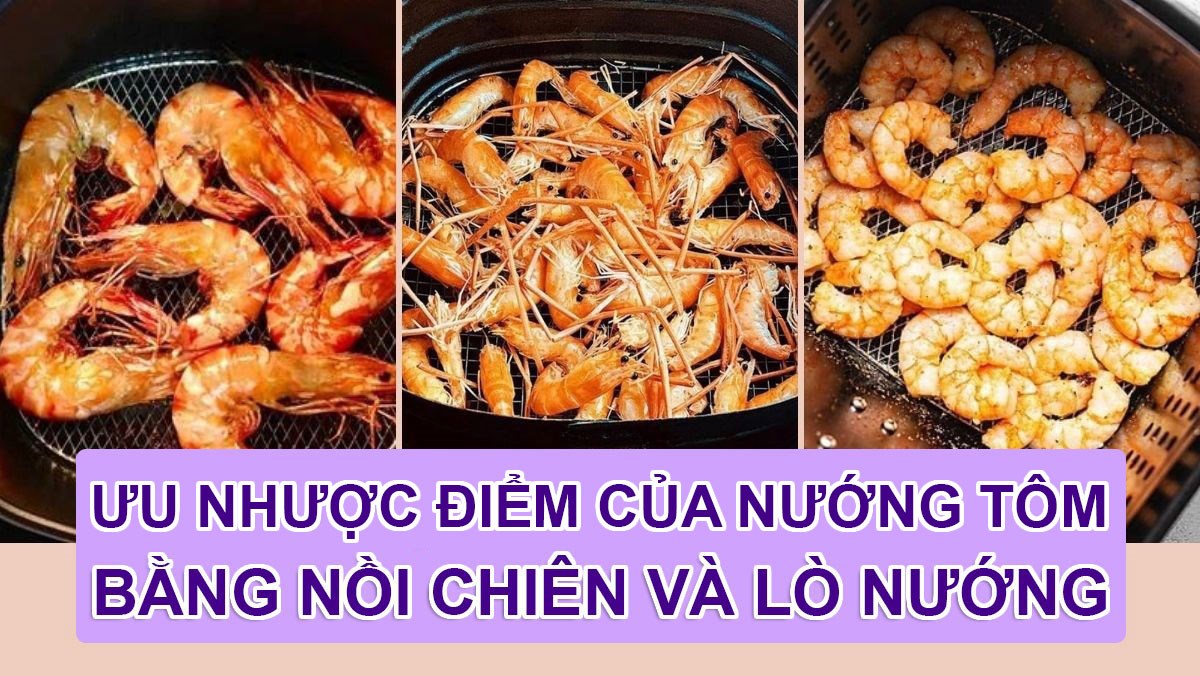 Nướng tôm bằng nồi chiên không dầu