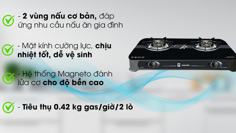 Bếp ga đôi Sakura SA-650G