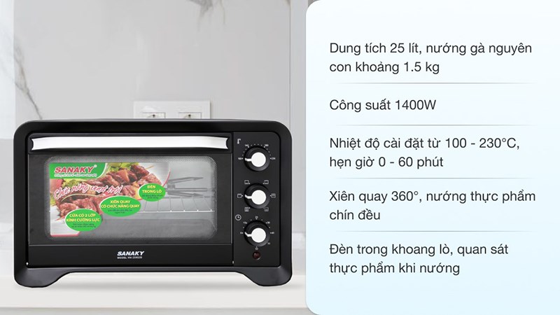 L&ograve; nướng Sanaky VH259S2D 25 l&iacute;t