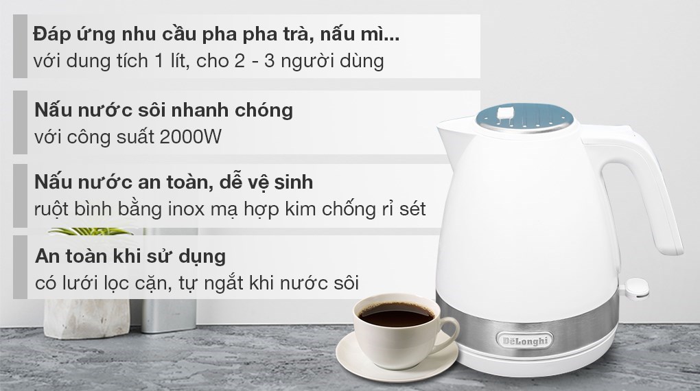 Bình đun siêu tốc Delonghi KBLA2000