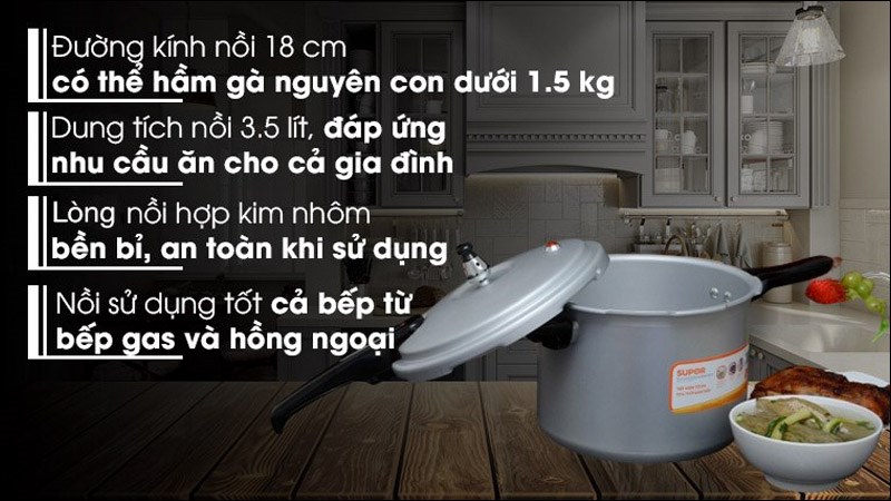 Nồi áp suất cơ dùng được bếp từ Supor YL183F5