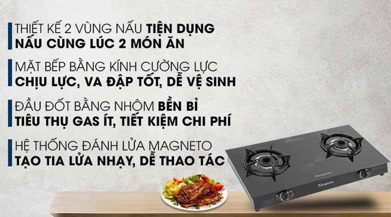 Bếp ga đ&ocirc;i Kangaroo KG8G1A