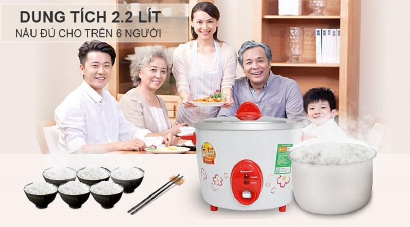 Nồi cơm điện nắp g&agrave;i Sharp tr&ecirc;n 2 l&iacute;t