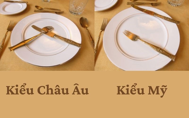 C&aacute;ch sắp xếp muỗng nĩa khi tạm dừng bữa ăn