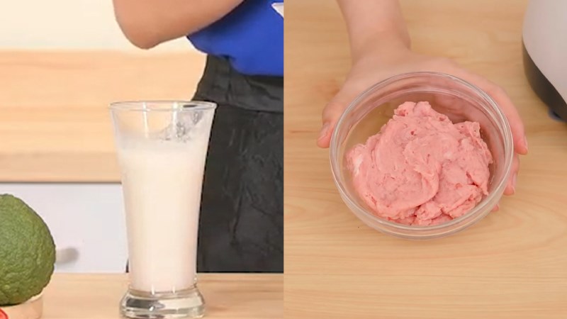 Th&agrave;nh phẩm sinh tố v&agrave; thịt xay bằng m&aacute;y xay sinh tố Midea MJ-BL50