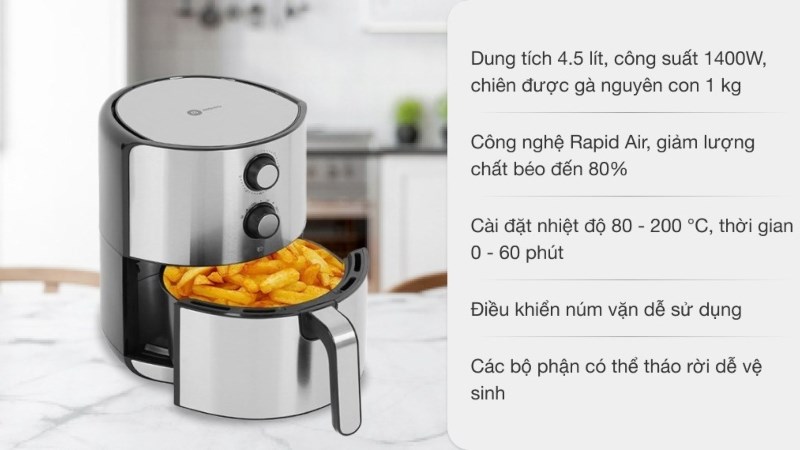 Ưu điểm của nồi chiên không dầu Mishio MK-199