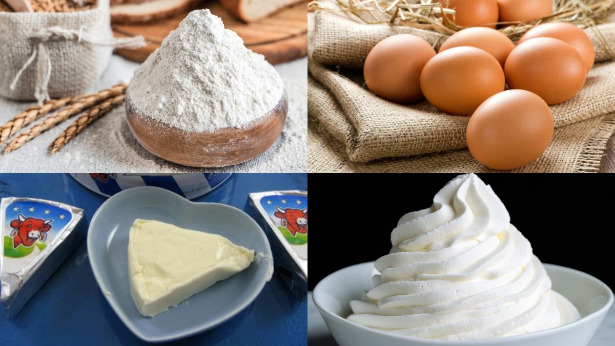 Nguyên liệu món ăn bánh pancake bằng chảo chống dính